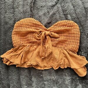 Ardene Burnt Orange strapless top